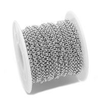 Chaînes rondes en gros d'usine au mètre 2mm 2.5mm 3.2mm 4mm 5mm Collier en acier inoxydable Chaîne rolo en rouleau pour la fabrication de bijoux