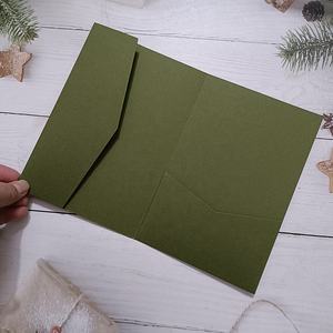 Enveloppes élégantes vert pin pour invitations de mariage, pochettes pour invitations 5x7 - Product Image 3