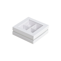 Boîte à chocolat miniature personnalisée biodégradable, design personnalisé, 4 à 6 pièces, emballage de luxe avec boîte transparente en PVC