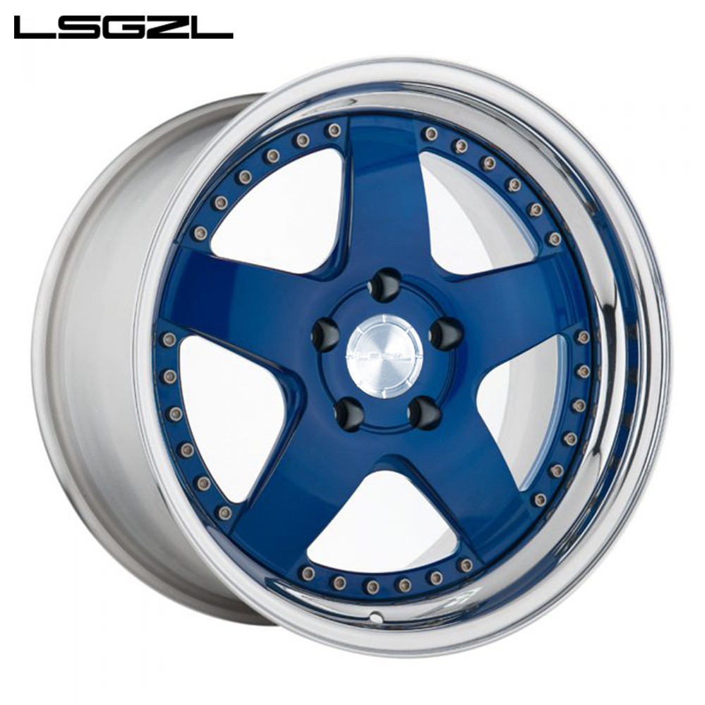 LSGZL3ピース鍛造ホイールコンケーブ5スプリットスポーク合金
