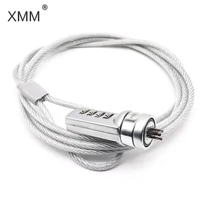 Locks Locks XMM-2004 Desk Laptop Security Stainless Steel 4 Digits 1.2m Computer Notebook Anti Theft System Pc Padlock Computer Cable Lock