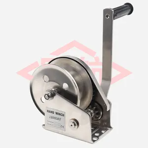 Small 1200lbs Stainless Steel Hand Winch / 5m To 30m Hoisting Self-locking Manual Wire Rope Winch