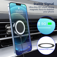 Nouveau Support Téléphone Voiture Magnétique 15W avec Chargeur Sans Fil et Fixation Grille d'Aération à Crochet Métallique