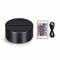 Base de Veilleuse 3D en Gros avec Télécommande Tactile, Base Arc-en-ciel DIY en Acrylique Créative, Base de Recharge USB