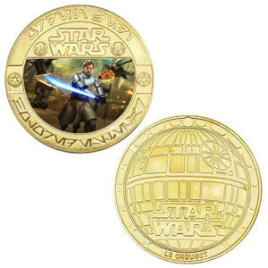 Moneda Conmemorativa Metálica con Temática de Películas Americanas, Moneda de Oro de Doble Cara de la Guerra de los Clones, Colección Black Warrior, Gran Venta - Product Image 3