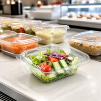 Boîte à clapet en PET écologique sans BPA, anti-effraction, avec couvercle verrouillable, empilable, robuste, gain de place, pour aliments, chewing-gum, sushis, jus
