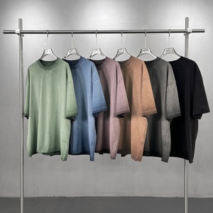 เสื้อยืดคอตตอนเนื้อหนัก 275GSM ทรงบ็อกซี่ โอเวอร์ไซส์ ลุควินเทจ ซักแล้ว สำหรับผู้ชาย ขายส่ง - Product Image 1
