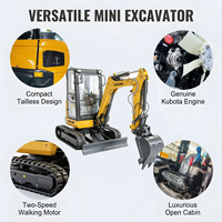 Mini-excavatrice compacte de 0,85T - Micro-excavatrice sur chenilles - Petite excavatrice hydraulique à louer