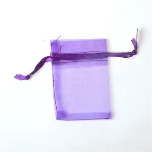 Dalam stok 10*15cm Organza Drawstring kantong perhiasan kemasan dan hadiah permen tas kemasan untuk nampan