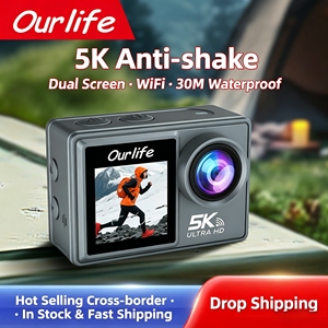 Caméra d'action sportive M40R transfrontalière <span class=keywords><strong>5K</strong></span> à double écran pour moto, écran 2,0 pouces, étanche 30m, capture et enregistrement vidéo - Product Image 1