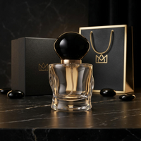 Nouvelle bouteille de parfum cylindrique transparente au design irrégulier, 50 ml, vide, rechargeable, avec vaporisateur et coffret cadeau