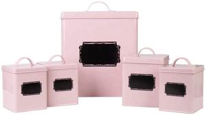 Set bianco crema di 5 contenitori in metallo per alimenti/cestino per il pane/contenitore/scatola/Set - Product Image 2