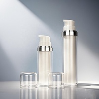 Flacon pulvérisateur sans air personnalisable avec électroplaqué, 15ml/30ml/50ml, pour sérum, lotion, crème visage, PS+PP, personnalisable