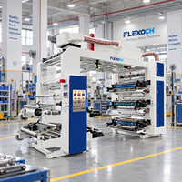 Machine d'impression flexographique industrielle 6 couleurs 100m/min pour film plastique souple laminé PE PP BOPP de type empilable pour emballage