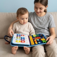 Livre sensoriel Montessori personnalisable en feutre pour la petite enfance, livre d'activités pour bébés, livre d'autocollants magiques pour l'apprentissage précoce, jouets pour enfants et tout-petits