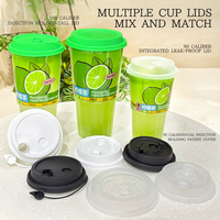 Gobelet en plastique jetable personnalisé avec logo, 700 ml, qualité alimentaire, 90 mm, gobelet en PP givré, gobelet à bulles, gobelet rayé avec couvercle en dôme, anti-fuite