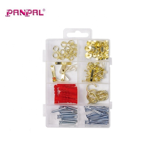 High Quality 120PCS Daily Use Picture Hanging Hardware Assortment Wall Mount Fastener Home Decoration Fixing Kit