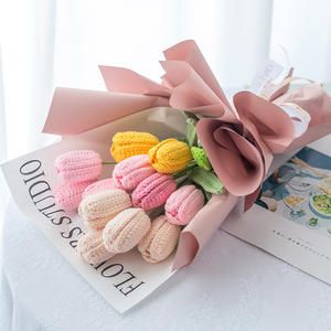 Finished <strong>Handmade</strong> <strong>Knitted</strong> Tulip Artificial <strong>Flower</strong> <strong>Handmade</strong> <strong>Flower</strong> Tulip Bouquet DIY Yarn <strong>Knitted</strong> <strong>Crochet</strong> Bouquet - Product Image 3