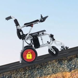 Fauteuil roulant électrique pliable à cadre en acier solide et bon marché, léger et pliable pour handicapés - Product Image 5