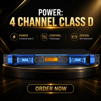 Amplificateur de puissance professionnel 4 canaux 600W 1U classe D avec alimentation à découpage pour spectacles et événements DJ