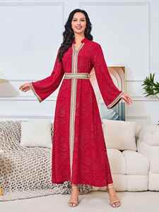Vestido Abaya Bordado a Mano para Mujer, Estilo Dubái, Elegante Caftán <span class=keywords><strong>Marroquí</strong></span>, Colección <span class=keywords><strong>de</strong></span> Atuendos <span class=keywords><strong>de</strong></span> <span class=keywords><strong>Boda</strong></span> - Product Image 6