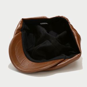 หมวกเบเร่ต์หนัง PU สไตล์วินเทจ 8 แผ่น ทรงนิวส์บอย สำหรับผู้หญิงผู้ชาย แฟชั่นทันสมัย - Product Image 4