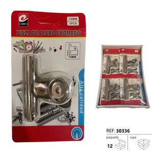 Pinza De Acero Cromado 74Mm Alta Calidad Para Oficina Y Hogar - Product Image 3