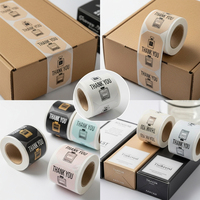 XJY Logo personnalisé impression rouleau autocollant auto-adhésif étiquettes en papier Kraft expédition parfum emballage merci autocollants