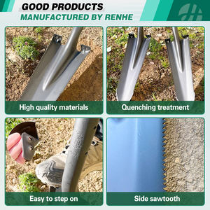 Fábrica da China Produto Direto Ferramentas Agrícolas Pá de Jardim em Aço 50Mn com Cabo de Madeira - Product Image 3