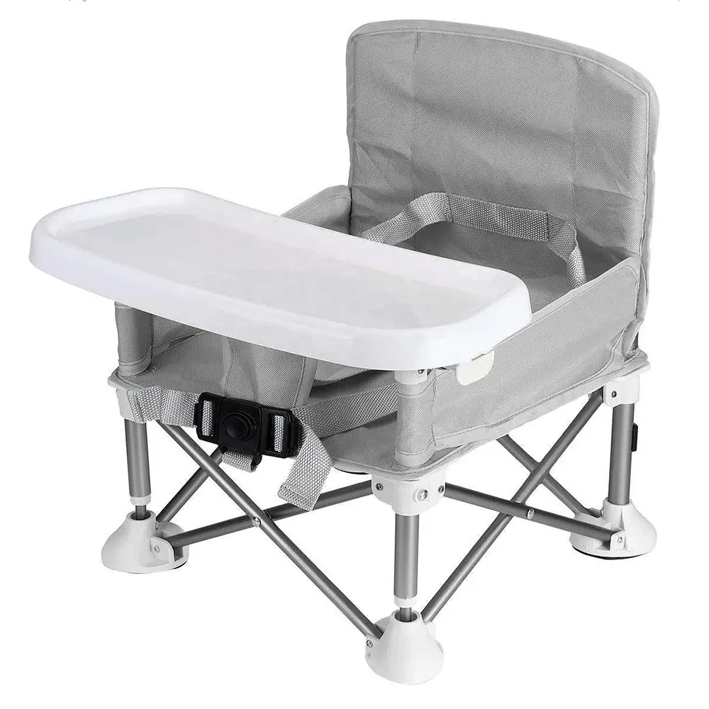 Taşınabilir çocuklar bebek yükseltici koltuk katlanır bebek yemek tepsisi ile mama sandalyesi açık kamp yüksek bebek sandalyesi