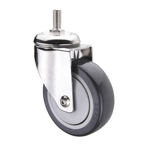 WBD Großhandel 150kg 4 Zoll TPR/PU Supermarkt Einkaufs wagen Rad Nachlauf - Product Image 2