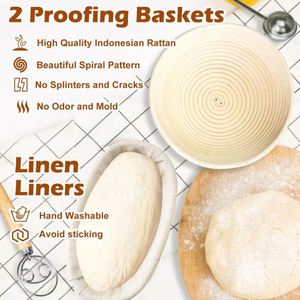 Morceaux de boulangerie Banneton panier lên men En Argile saison loại paniers Marche levure chimique couverture 10 pouces - Product Image 5
