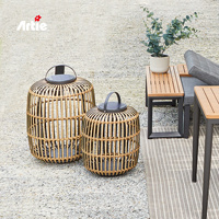 Lámparas Solares de Ratán para Jardín, Decoración Hecha a Mano, Lámpara Colgante para Patio, Muebles de Jardín, Faroles de Ratán