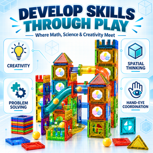 Juego de Construcción Magnético EPT con Pistas de Canicas de 158 Piezas, con Bloques de Colores, Pistas para Bolas y Torres de Castillo para Niños de 3 Años en Adelante - Product Image 5