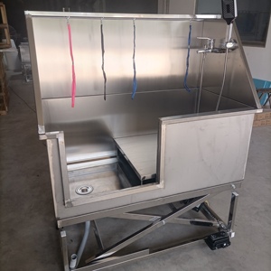 Estación de lavado de perros de acero inoxidable 304 de elevación eléctrica, baño de aseo para uso en el baño, varios tamaños - Product Image 1
