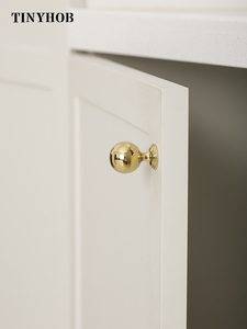 Tinyhob Solid Brass Unique Design in Bright Gold Color Modern Industrial Style Cabinet Refrigerator <strong>Door</strong> Pull Drawer <strong>Knobs</strong> - Product Image 6