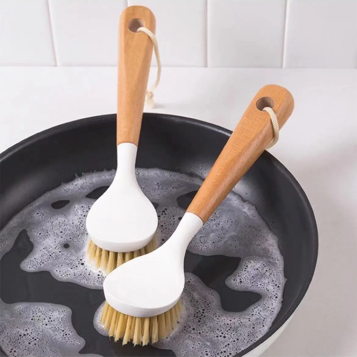 Proveedores de cepillos de olla para limpieza de platos de cocina de madera, olla de salsa hidráulica y cepillo de hilvanado