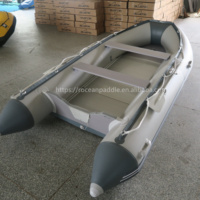 Bateau de pêche gonflable de haute qualité de 12 pieds, capacité de 4 à 5 personnes, bateau à rames avec plancher en aluminium, Hypalon/PVC