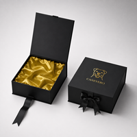 Boîte Cadeau Magnétique de Luxe Personnalisée, en Carton Noir Rigide avec Intérieur Doublé de Satin, Emballage Recyclable en Papier