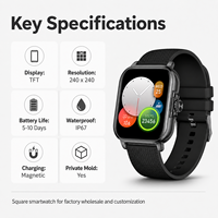 Reloj Inteligente TFT Cuadrado F34 con Logotipo Personalizado, Llamadas, Resistente al Agua IP67, Frecuencia Cardíaca, Oxígeno en Sangre, Reloj Deportivo