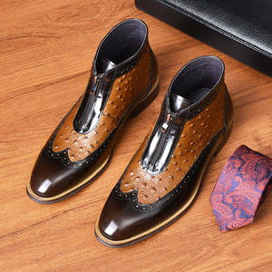 Chaussures habillées pour hommes en cuir véritable, faites à la main, sur mesure, à semelle épaisse de haute qualité, antidérapantes, style décontracté. - Product Image 5