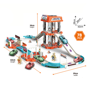 <span class=keywords><strong>Jouet</strong></span> d'intérieur pour enfants : Circuit <span class=keywords><strong>de</strong></span> <span class=keywords><strong>garage</strong></span> urbain avec voitures <span class=keywords><strong>de</strong></span> course à catapulte, 5 niveaux, 123 pièces, parking pour garçons - Product Image 6