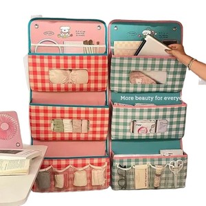 Wall-mounted Storage <b>Bag</b> Fabric Hanging Organizer <b>Punch</b> Free Door Window Use Rectangle Shape Office Home Dormitory Essentials - Product Image 5