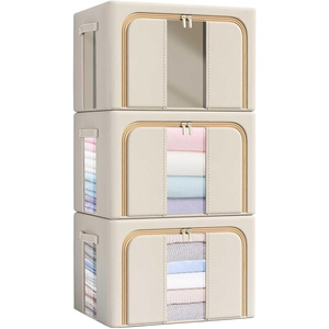 Oxford Cloth Foldable Single-Tier Clothing Organizer Adjustable Design Polyester Material 26-100L Capacity for Home Use Clothes - Product Image 4