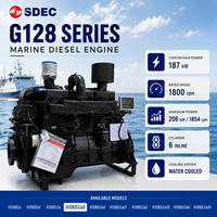 Moteur diesel marin refroidi par eau SDEC G128ZLCa3 187 kW 1800 tr/min 6 cylindres, ensemble moteur complet pour bateau de pêche, navire de travail