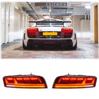 Nouvel ensemble de feux arrière à LED pour Audi R8 2007-2015 avec lentille rouge - Clignotants séquentiels, feux de freinage et feux de recul