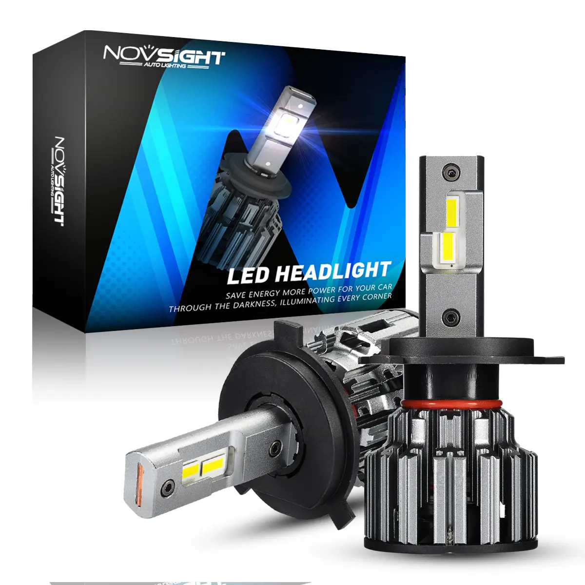 Novsight luces led auto 70W 15000LM h11 led phares ampoules diamant design 9005 9006 h7 h4 led