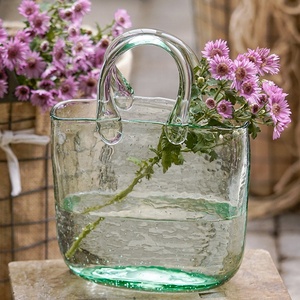 Recycled Glass Table Decoration Handbag &amp; Flower Glass <strong>Vase</strong> for Centerpiece - Product Image 4