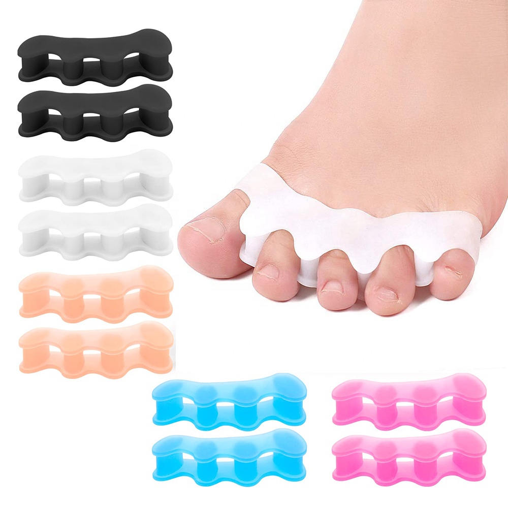 Silicone Gel SEBS Elastic Foot Care Toe Straightener Gel Separators Five Toe Separator Hallux valgus Bunion Correction Device