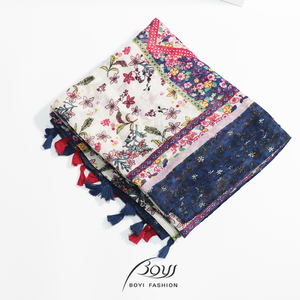 Pañuelo Ligero de Poliéster con Estampado Floral Pequeño y Colorido para Mujer, Chal para Viajes y Decoración - Product Image 2